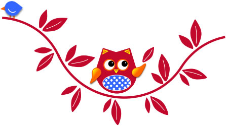 Owl on branch (The Laboratory for Developmental Language Studies logo)