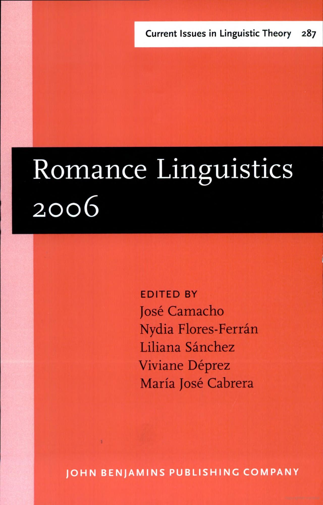 Romance Linguistics 2006